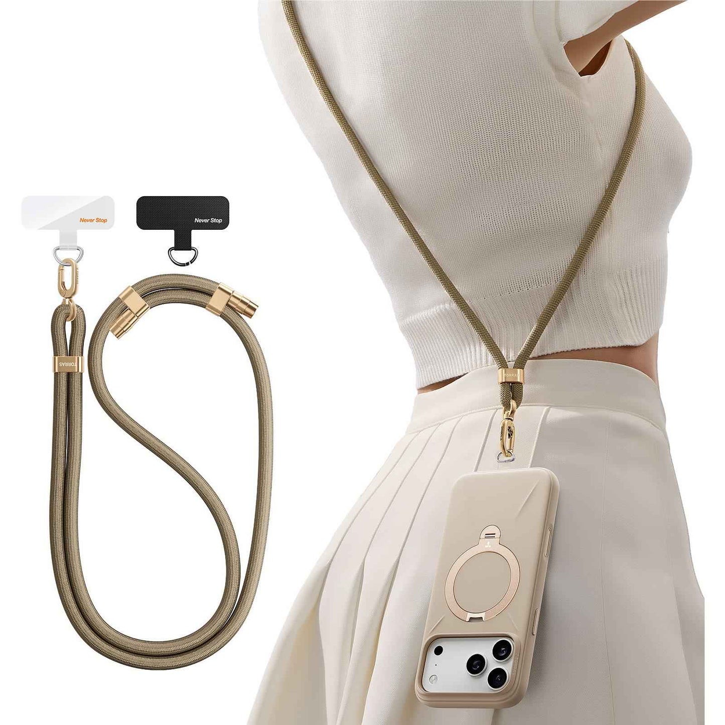 Torras LoopGo Flex  Crossbody Phone Strap (Khaki)