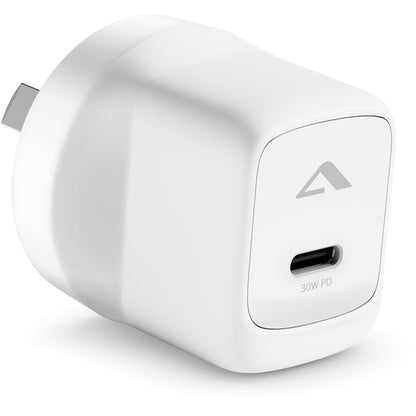 Alogic Rapid Power 30W USB-C Mini GaN Wall Charger (White)