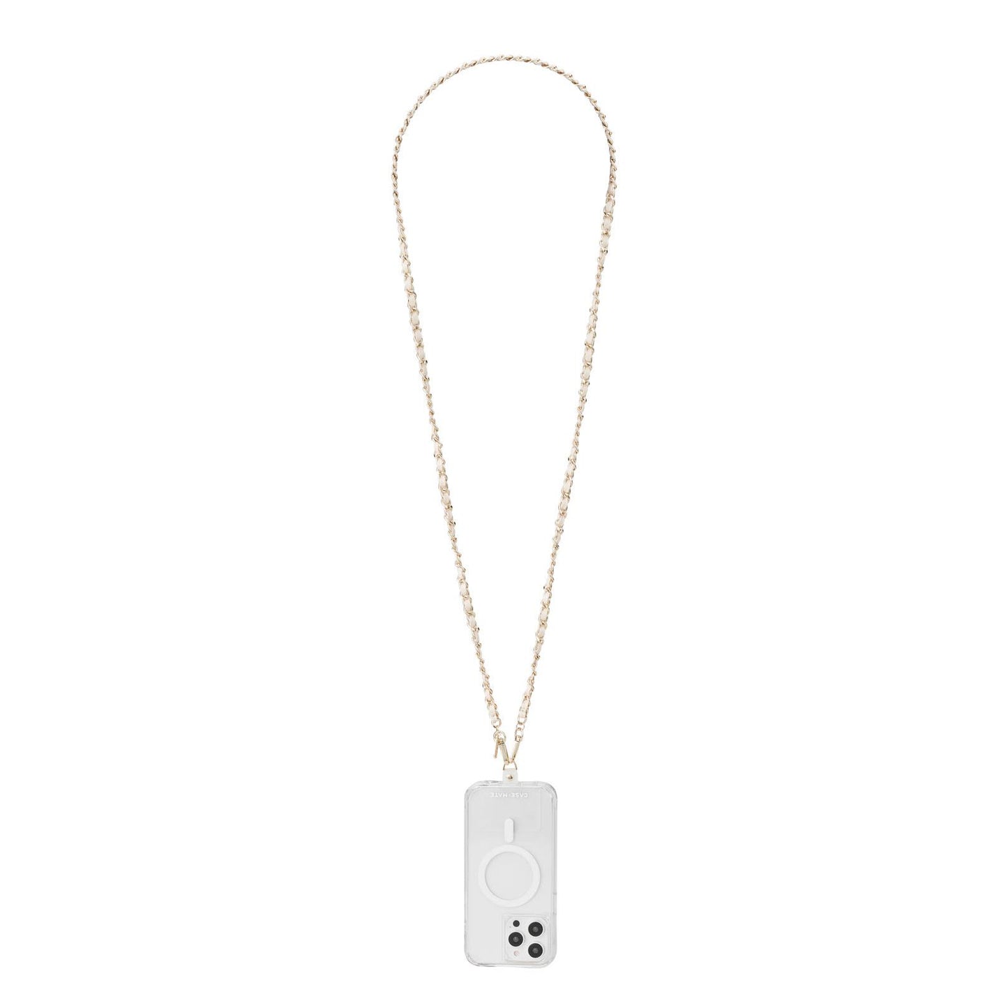 Case-Mate Crossbody Phone Strap (Gold Chain/Cream Leather)