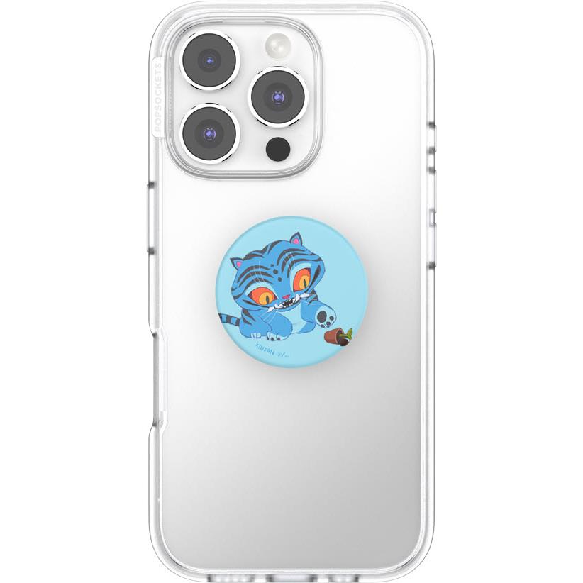 KPop Demon Hunters x PopSockets PopTop Adhesive and Chain Lite (Derpy Tiger)