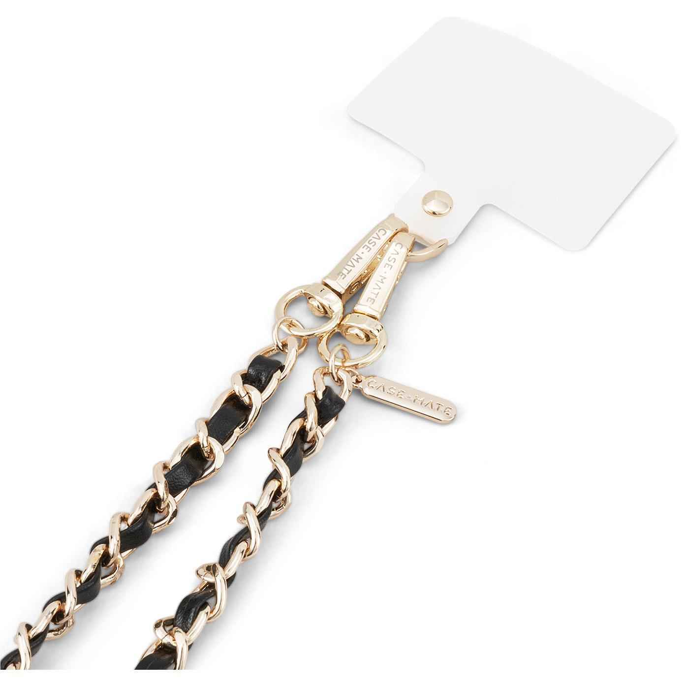Case-Mate Crossbody Phone Strap (Gold Chain/Black Leather)