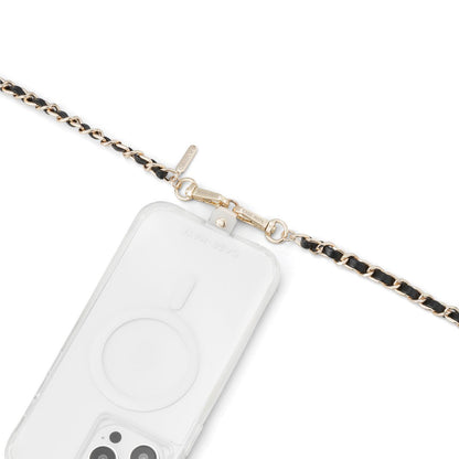 Case-Mate Crossbody Phone Strap (Gold Chain/Black Leather)