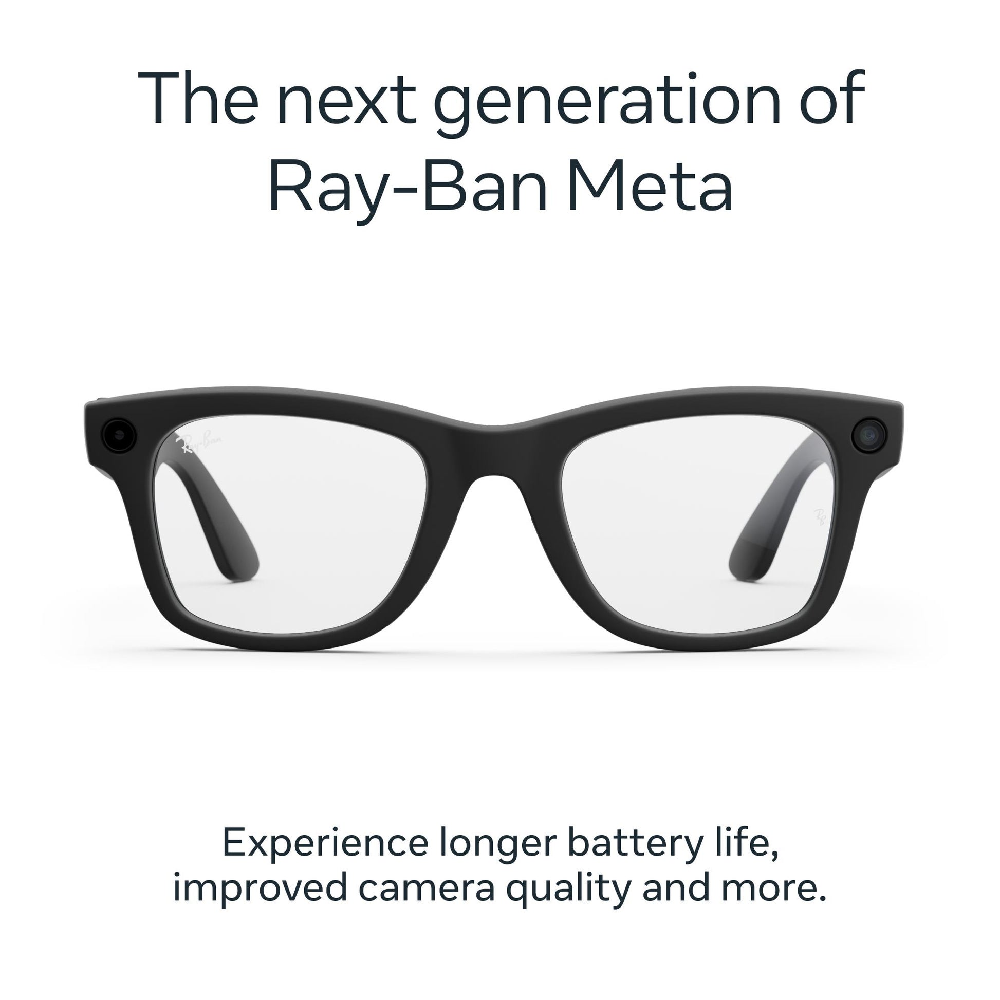 Ray-Ban | Meta Wayfarer Gen 2 AI Glasses (Matte Black/Clear)