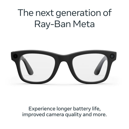 Ray-Ban | Meta Wayfarer Gen 2 AI Glasses (Matte Black/Clear)