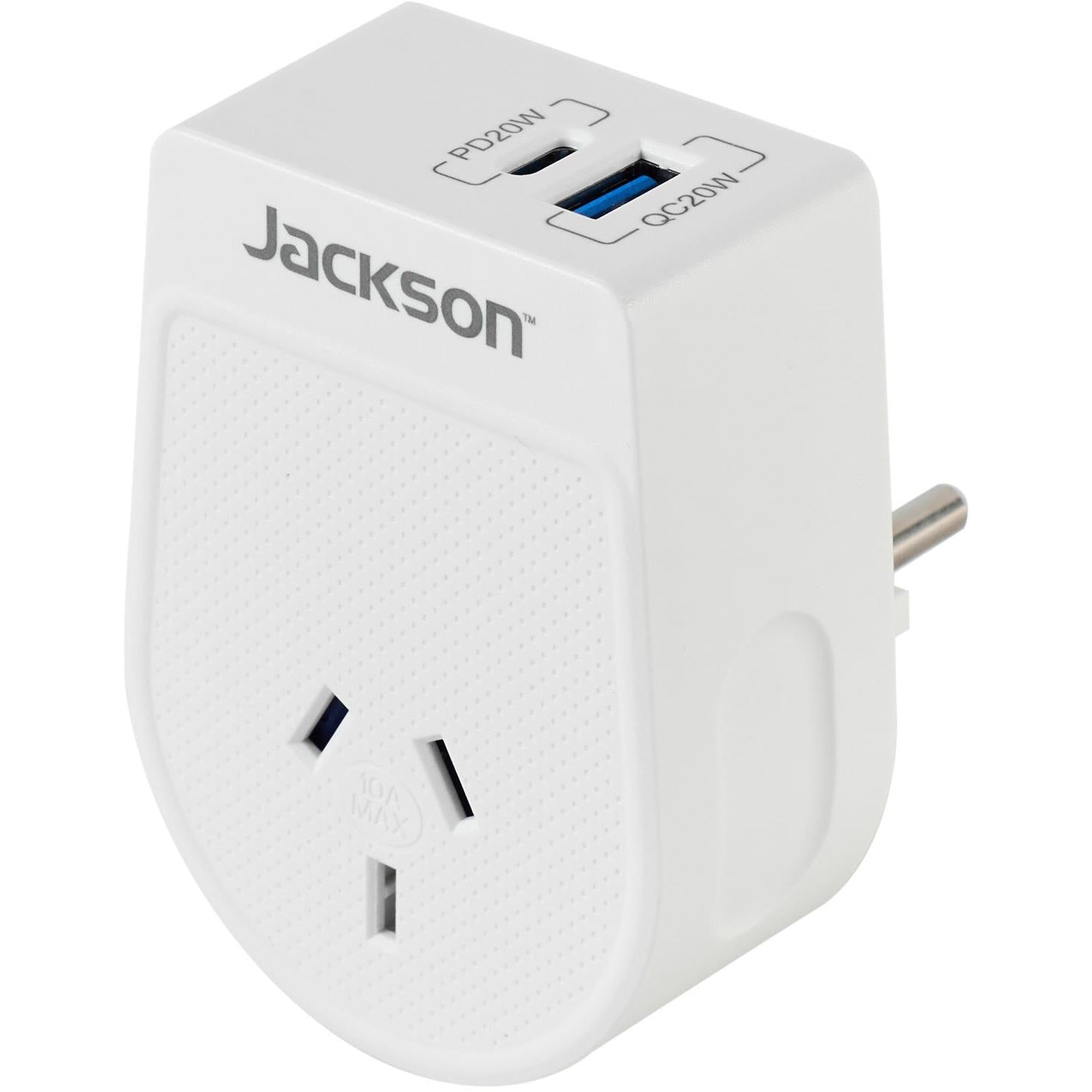 Jackson MOVE Rapid Charge PD20W USB-C/A Outbound Travel Adaptor