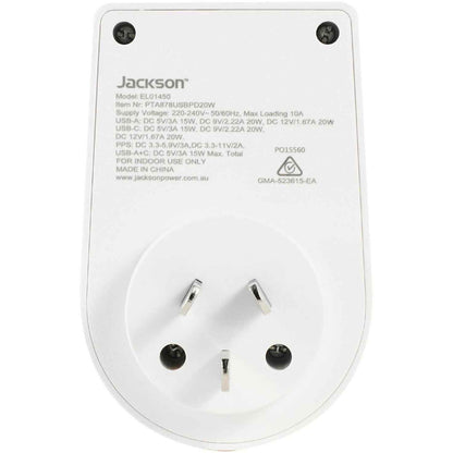 Jackson MOVE Rapid Charge PD20W USB-C/A Inbound Travel Adaptor for USA & UK