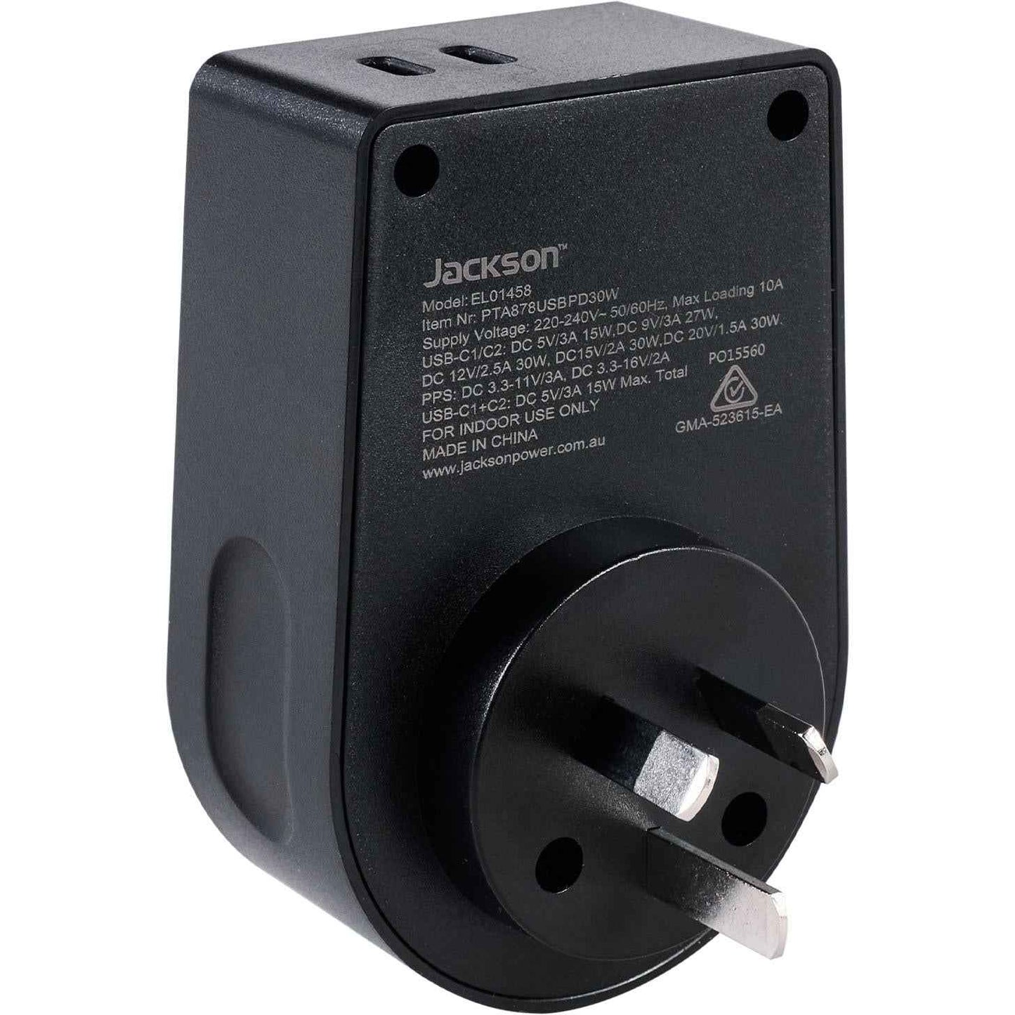 Jackson MOVE Rapid Charge PD30W USB-C Inbound Travel Adaptor