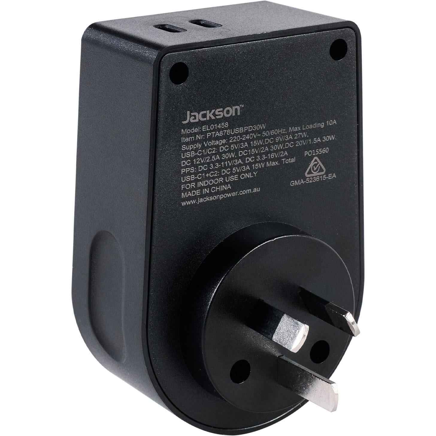 Jackson MOVE Rapid Charge PD30W USB-C Inbound Travel Adaptor
