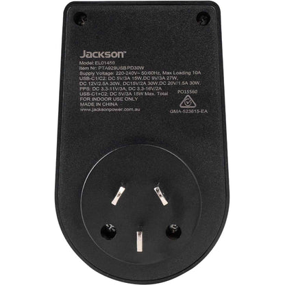 Jackson MOVE Rapid Charge PD30W USB-C Inbound Travel Adaptor