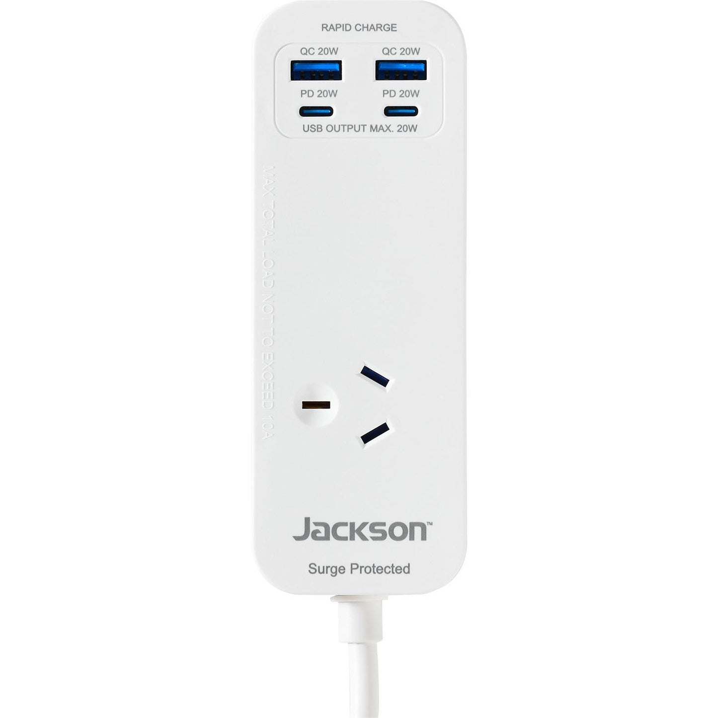 Jackson Rapid Charge PD20W USB-C & USB-A  Portable Powerboard (White)