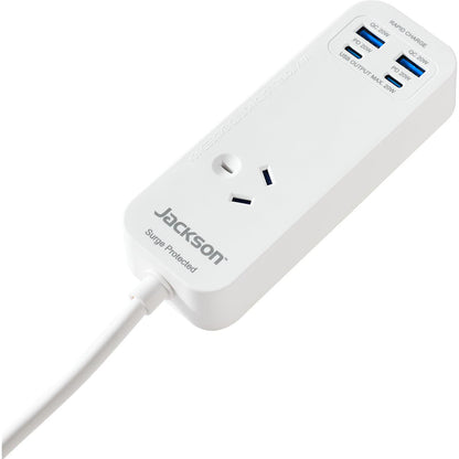 Jackson Rapid Charge PD20W USB-C & USB-A  Portable Powerboard (White)