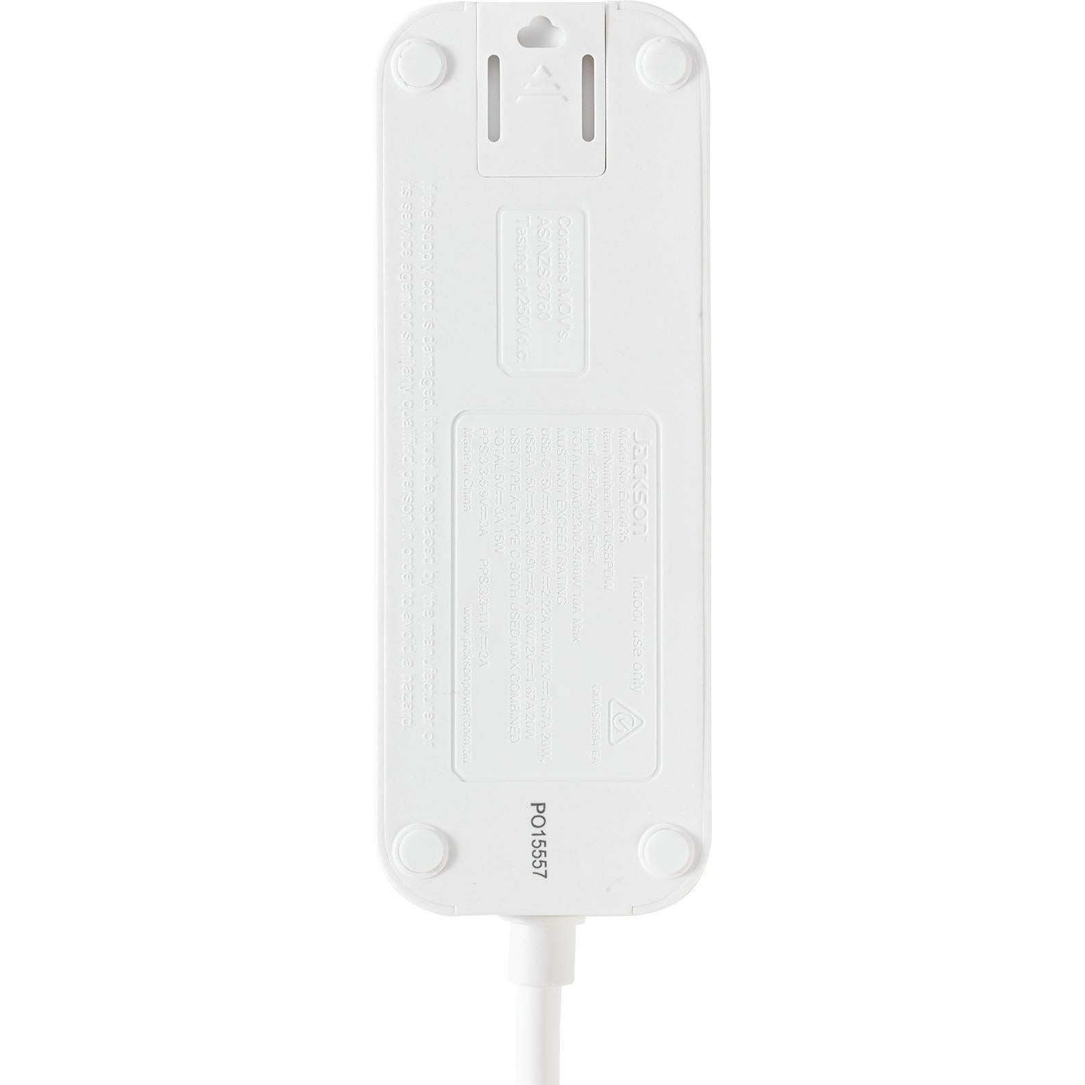 Jackson Rapid Charge PD20W USB-C & USB-A  Portable Powerboard (White)