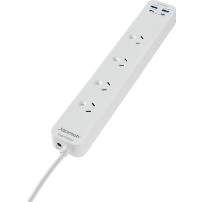 Jackson Rapid Charge 20W USB-A & USB-C 4 Outlet Powerboard (White)