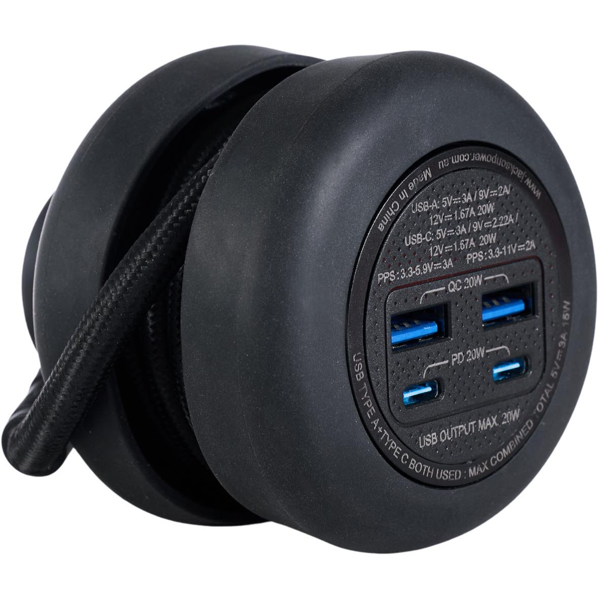 Jackson PowerPuck Rapid Charge PD20W USB-C / USB-A Wall Adaptor