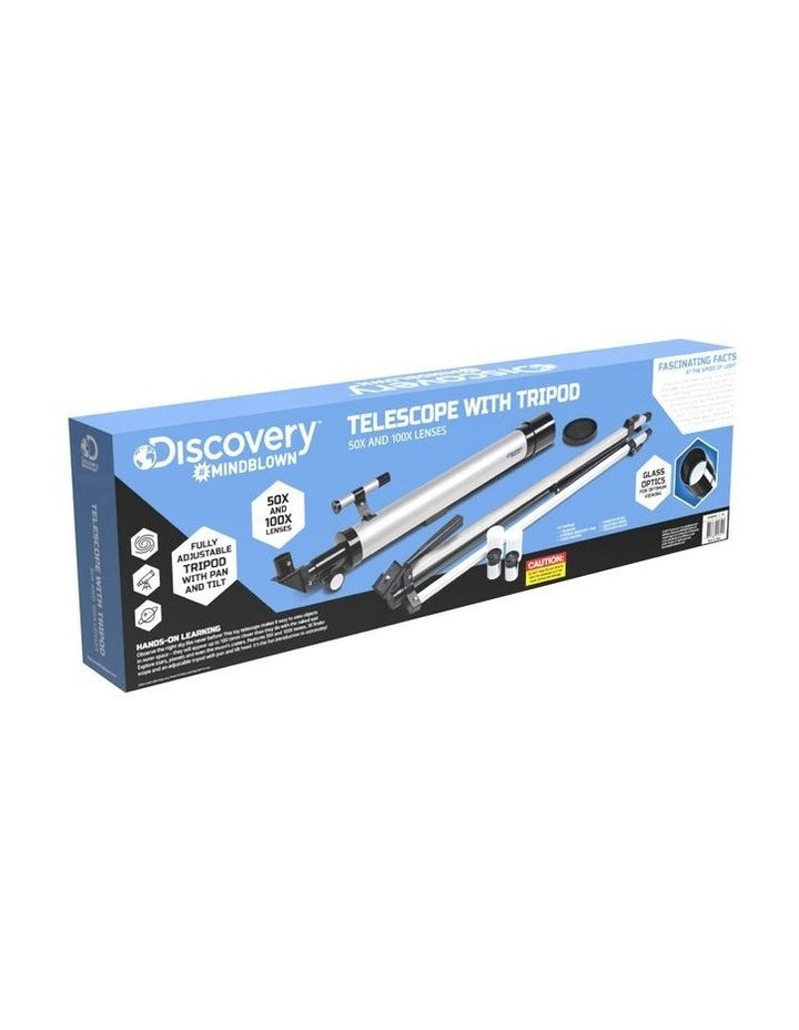 Telescope with Tripod, 50X and 100X Lenses, Adjustable Pan and Tilt