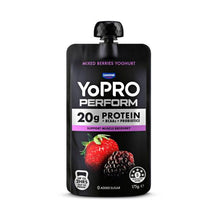 YOPRO PERFORM HIGH PROTEIN YOGHURT POUCH NO ADDED SUGAR MIXED BERRIES 175G
