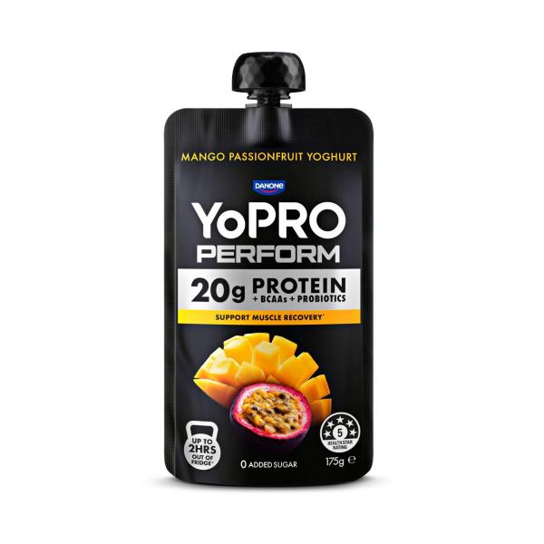 YOPRO PERFORM HIGH PROTEIN YOGHURT POUCH NO ADDED SUGAR M/PASSIONFRUIT 175G