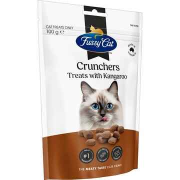 Fussy Cat Grain Free Crunchers Adult Cat Treats With Kangaroo 100g