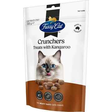Fussy Cat Grain Free Crunchers Adult Cat Treats With Kangaroo 100g