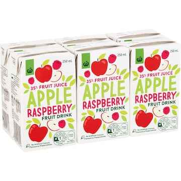 Woolworths Apple Raspberry Fruit Poppers 250mL x 6 pack