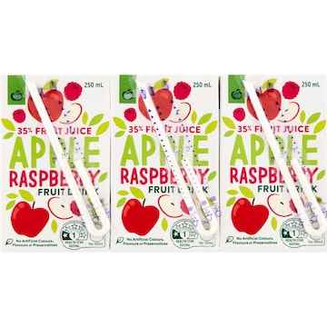 Woolworths Apple Raspberry Fruit Poppers 250mL x 6 pack