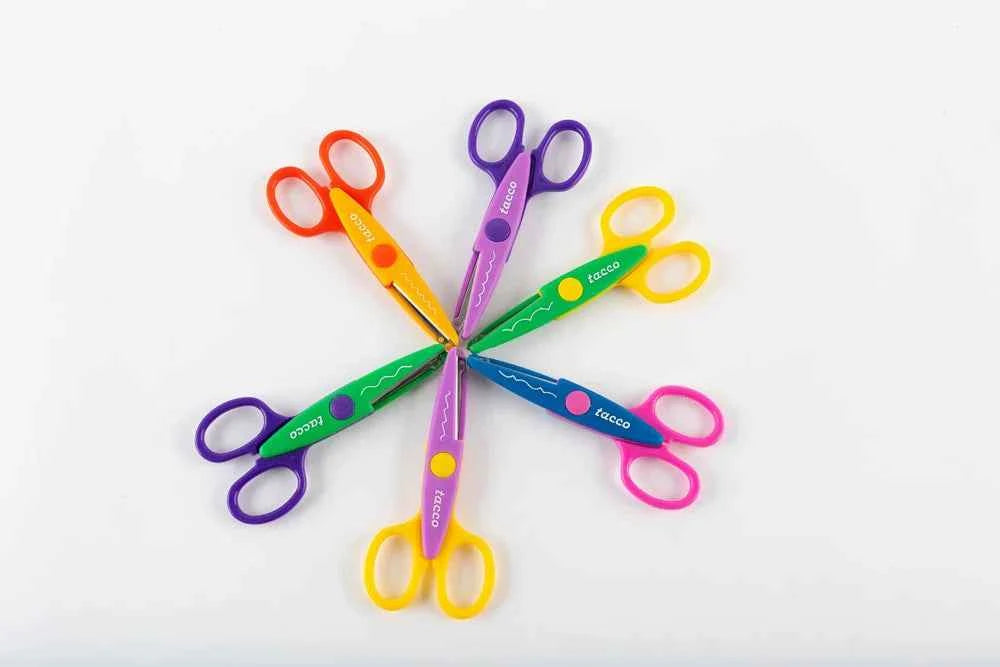 Beleduc Zig Zag Scissors for Kids 6 Unique Shaped Stationary Art and craft for kids Best Seller 3yrs+