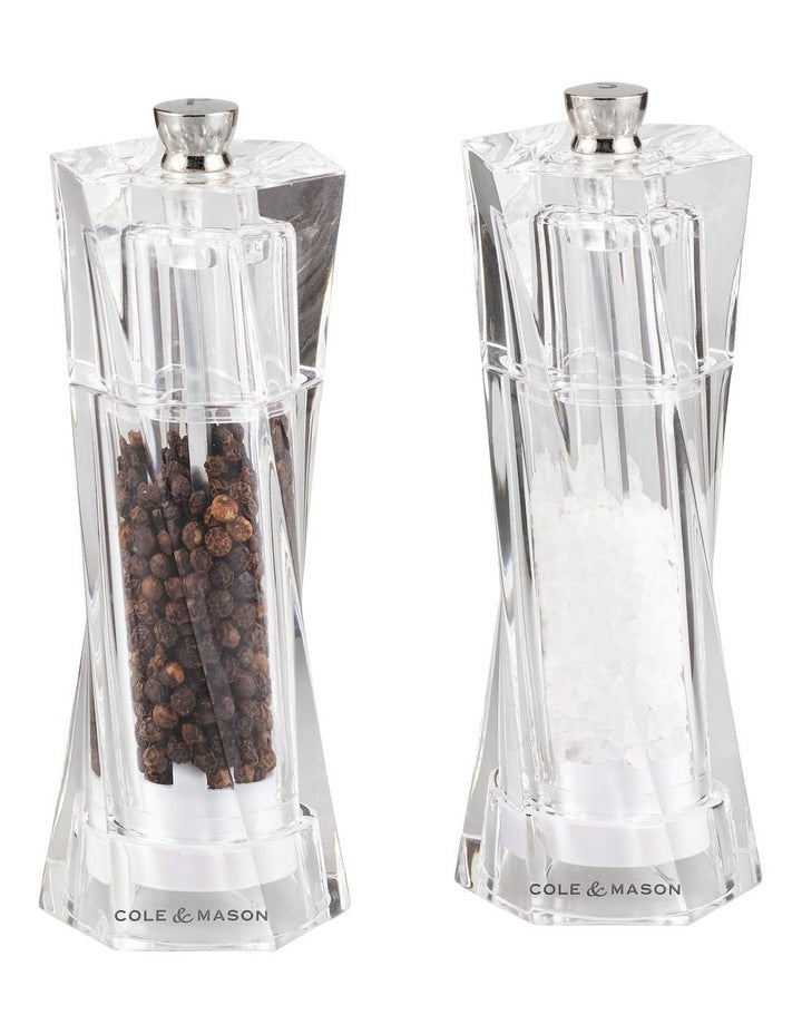 Aldeburgh Salt & Pepper Mill Set 14cm in Clear