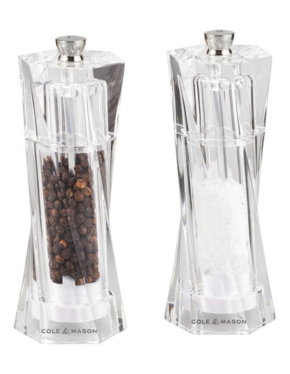 Aldeburgh Salt & Pepper Mill Set 14cm in Clear