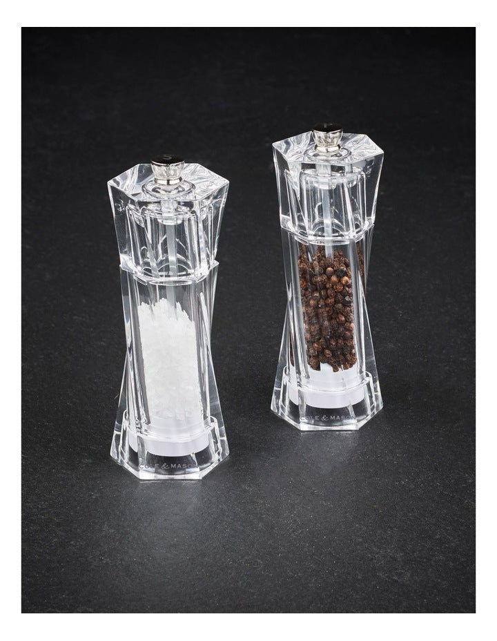 Aldeburgh Salt & Pepper Mill Set 14cm in Clear