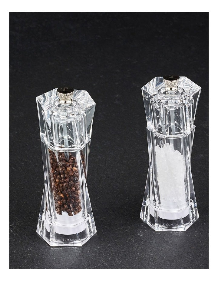 Aldeburgh Salt & Pepper Mill Set 14cm in Clear