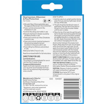 Totalcare Heartwormer Allwormer & Flea Control For Cats each
