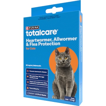 Totalcare Heartwormer Allwormer & Flea Control For Cats each