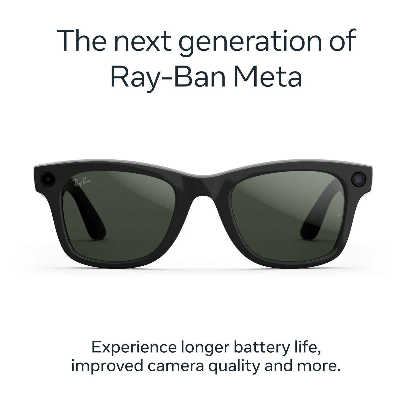 Ray-Ban | Meta Wayfarer Large Gen 2 AI Glasses (Shiny Black/Transitions Green Graphite)