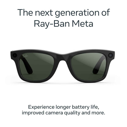Ray-Ban | Meta Wayfarer Large Gen 2 AI Glasses (Shiny Black/Transitions Green Graphite)