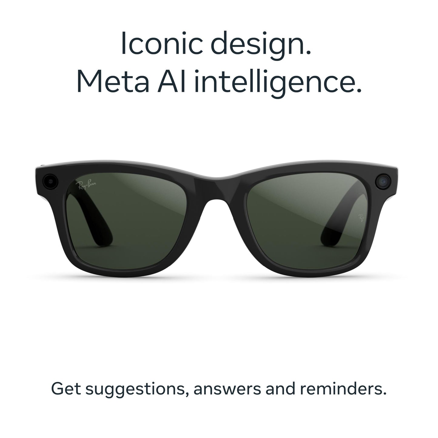 Ray-Ban | Meta Wayfarer Large Gen 2 AI Glasses (Shiny Black/Transitions Green Graphite)
