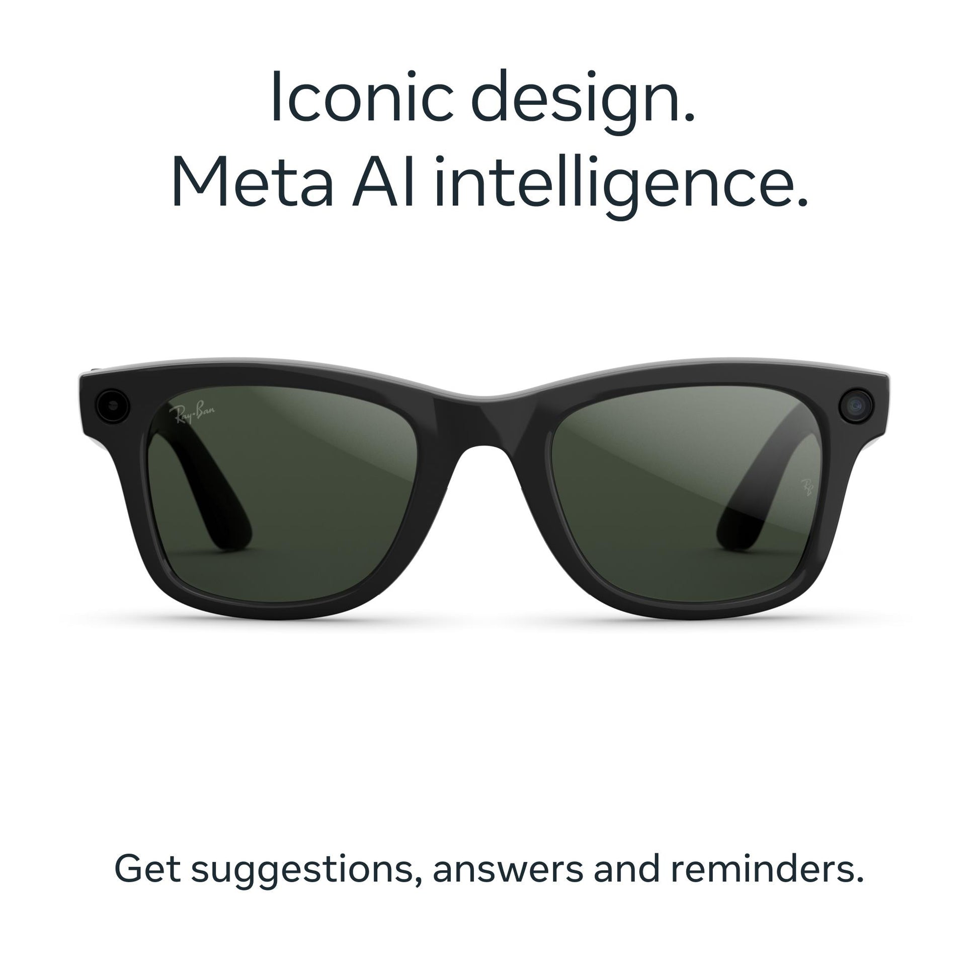 Ray-Ban | Meta Wayfarer Large Gen 2 AI Glasses (Shiny Black/Transitions Green Graphite)