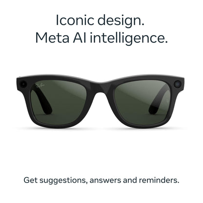 Ray-Ban | Meta Wayfarer Large Gen 2 AI Glasses (Shiny Black/Transitions Green Graphite)