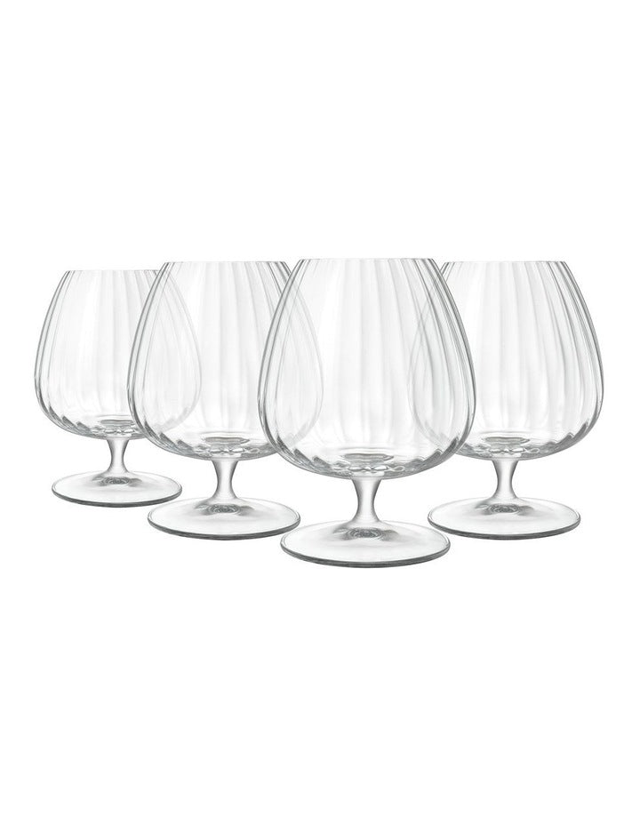 Optica Cognac 465ml 4 Pack in Clear