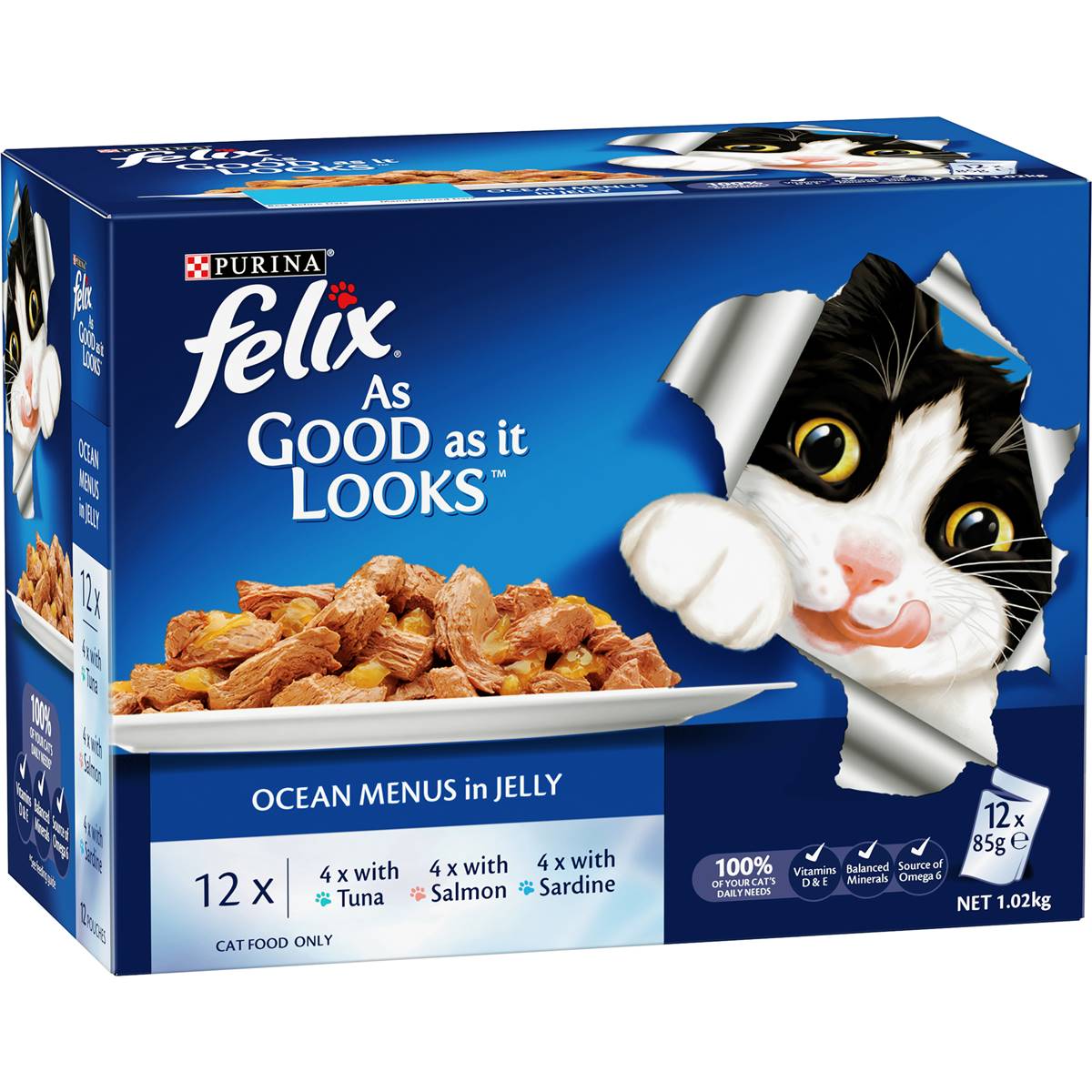 Felix As Good As It Looks Ocean Menus In Jelly Wet Cat Food 85g x12 Pack