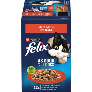 Felix As Good As It Looks Meat Menus In Jelly Wet Cat Food 85g x 12 pack