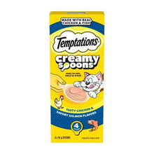 Creamy Spoons Tasty Chicken & Savory Salmon Flavors Cat Treat 4x10g