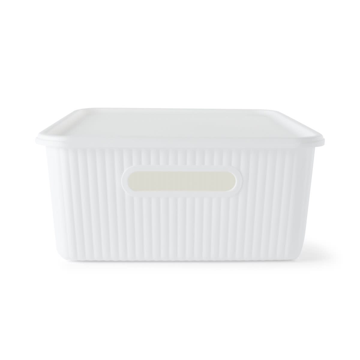 11L Ribbed Container - White