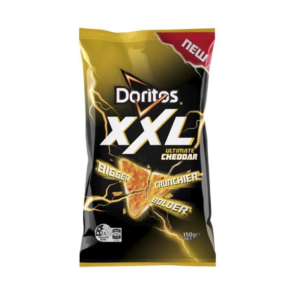 DORITOS XXL CORN CHIPS SHARE PACK ULTIMATE CHEDDAR 150G