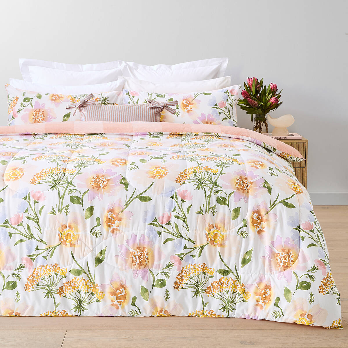 Belle Cotton Rich Reversible Comforter Set - Double Bed