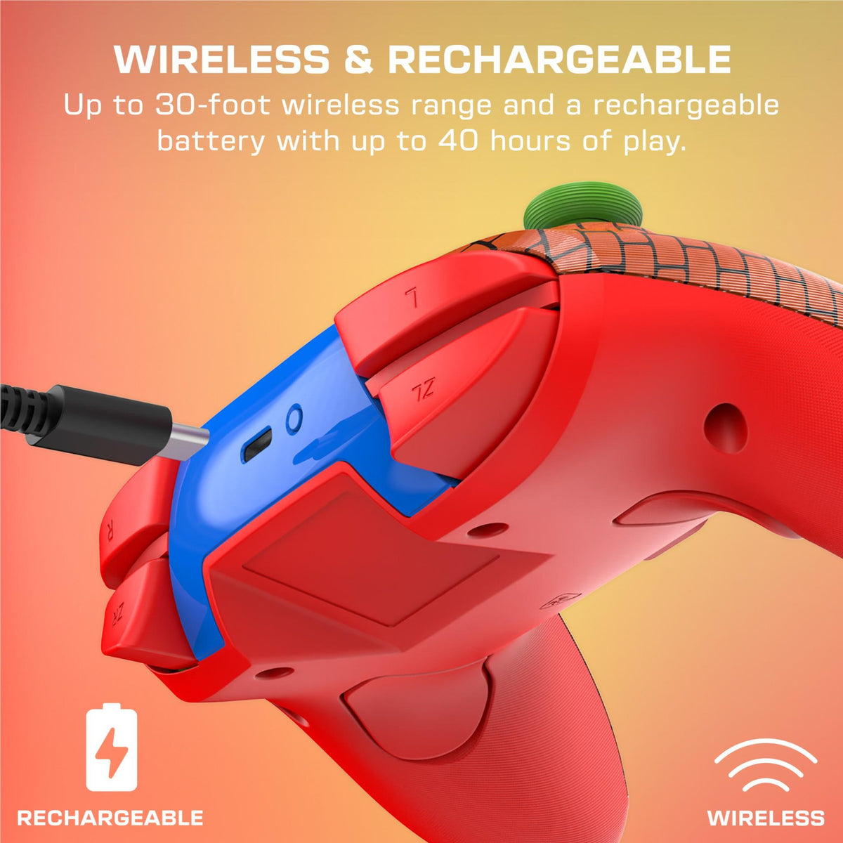 Turtle Beach Rematch Wireless Gaming Controllerfor Nintendo Switch (Mario Bricks)