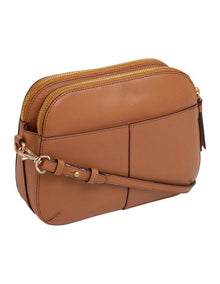 Dukes Place Medium Zip Top Crossbody Bag in Dark Butter