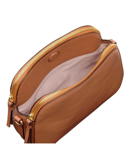 Dukes Place Medium Zip Top Crossbody Bag in Dark Butter