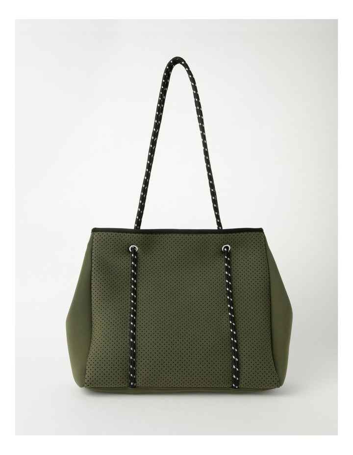 Positano Khaki Zip Top Tote Bag