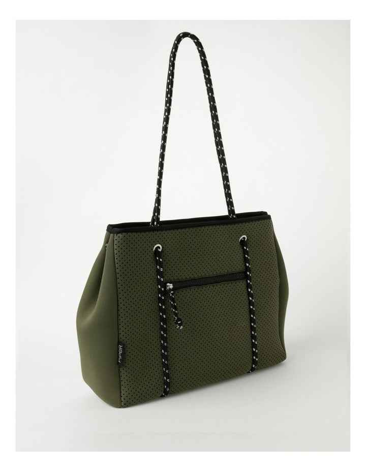 Positano Khaki Zip Top Tote Bag