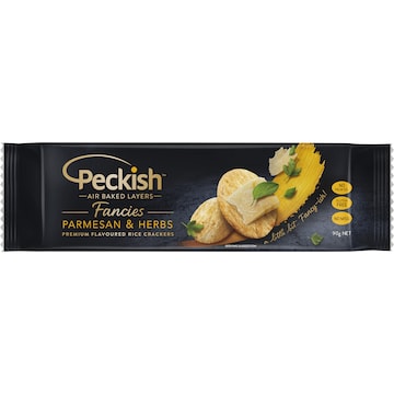 Peckish Fancies Parmesan & Herbs Rice Crackers 90g